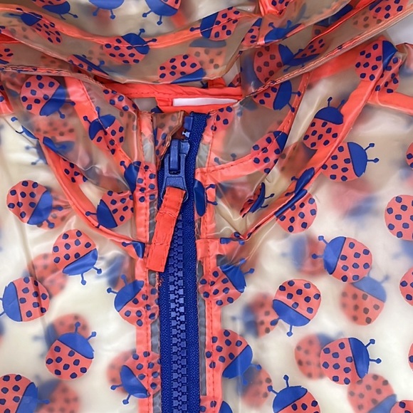 Cat & Jack Raincoat Clear Lady Bugs Zipper Front Size 12 Months - Picture 4 of 7